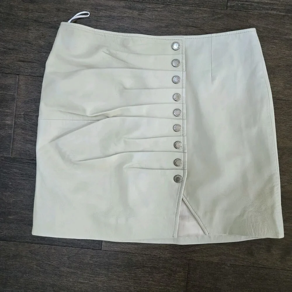 Retrofete Willa Leather Mini Skirt Size M NEW